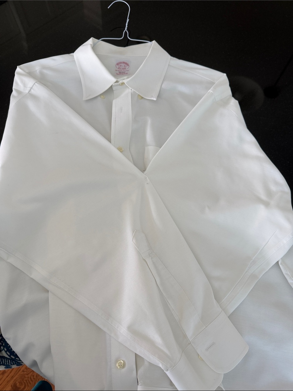 Brooks Brothers White Men's Dress Shirt - Point Collar